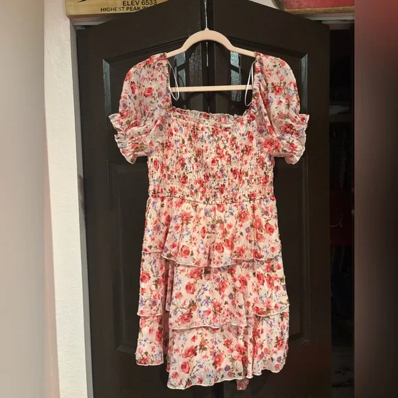 Thirty Thirty Pink Floral Puff Sleeve Dress - Picture 4 of 4